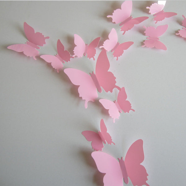 Real Wall Stickers Diy Stickers Free Shipping 36pcs 18big + 18 Pvc 3d Butterfly Tatoos Wall Sticker Home Decoration Decals