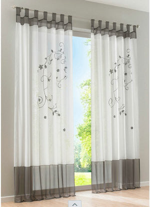 USA Pastoral embroidered sheer curtains / screens / living room / den / bedroom / Tab top 55"*96"  2PCS/lot