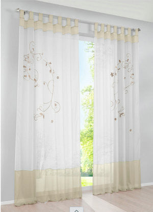 USA Pastoral embroidered sheer curtains / screens / living room / den / bedroom / Tab top 55"*96"  2PCS/lot