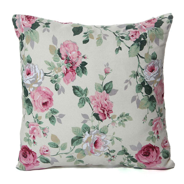 2016 Hot! Canvas Square Pillow Case Soft Pillowcase For Home Bedroom Office Flower Pattern