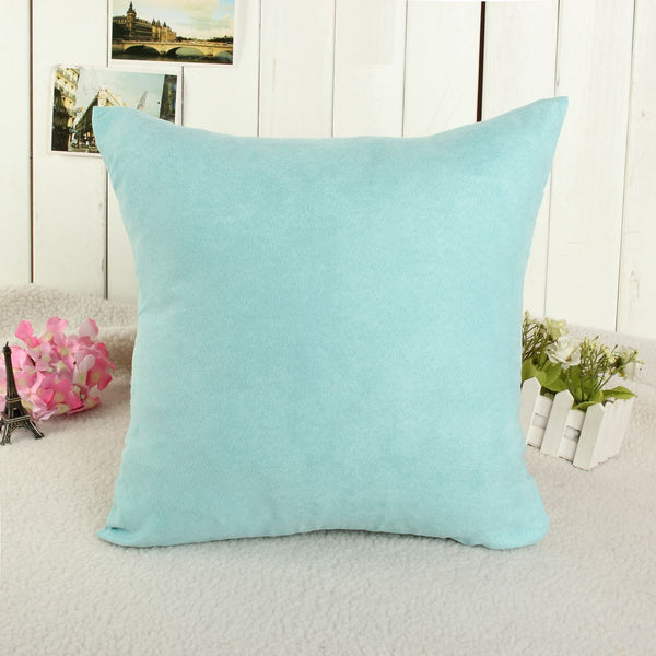 Fashion Candy Color Pillow Case Soft Micro Suede Cover Bedroom Throw Pillowcase Home Bed Supplies 40x40cm