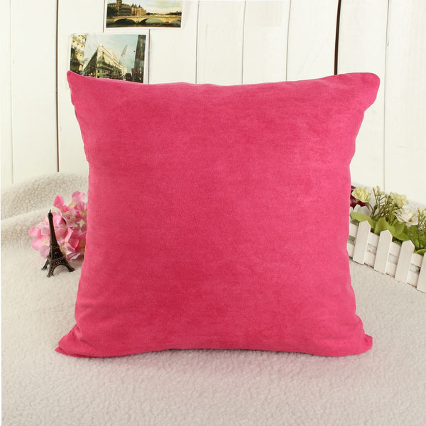 Fashion Candy Color Pillow Case Soft Micro Suede Cover Bedroom Throw Pillowcase Home Bed Supplies 40x40cm