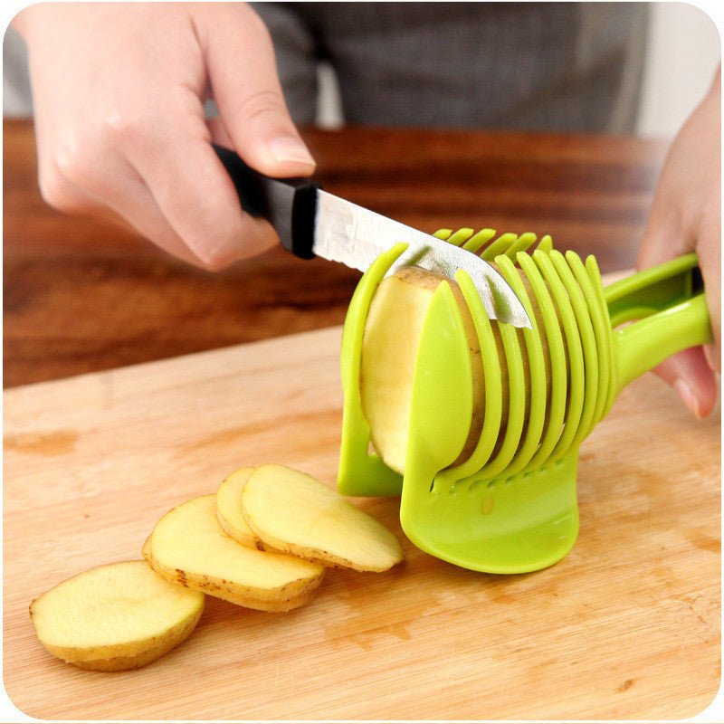 Tomato Slicer ABS Plastic Potato Cutter Kitchen Gadgets Lemon Orange Fruit Vegetable Holder Slicers Triturador Cooking Tools