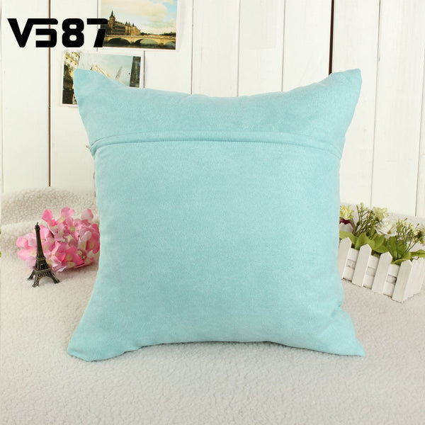 Fashion Candy Color Pillow Case Soft Micro Suede Cover Bedroom Throw Pillowcase Home Bed Supplies 40x40cm