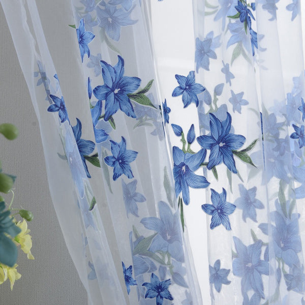 1x2M Sweet New Sheer Tap Top Curtain Window Living Room Drapes Floral Curtains Panel Free Shipping