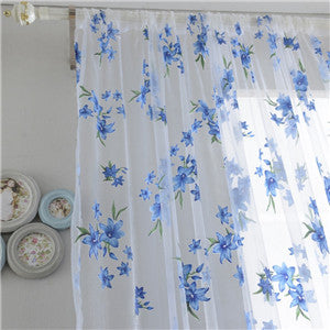 1x2M Sweet New Sheer Tap Top Curtain Window Living Room Drapes Floral Curtains Panel Free Shipping