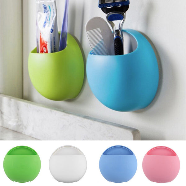 Cute Eggs Design Toothbrush Holder Suction Hooks Cups Organizer Bathroom Accessories Toothbrush Holder Cup Wall Mount Sucker