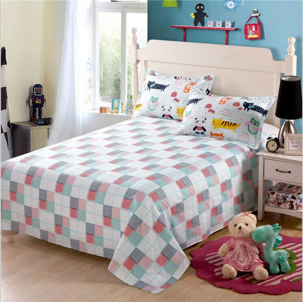 2016 Hot 100%cotton sheets Bed Linen Cotton dobby Solid Satin King Size Bedsheet