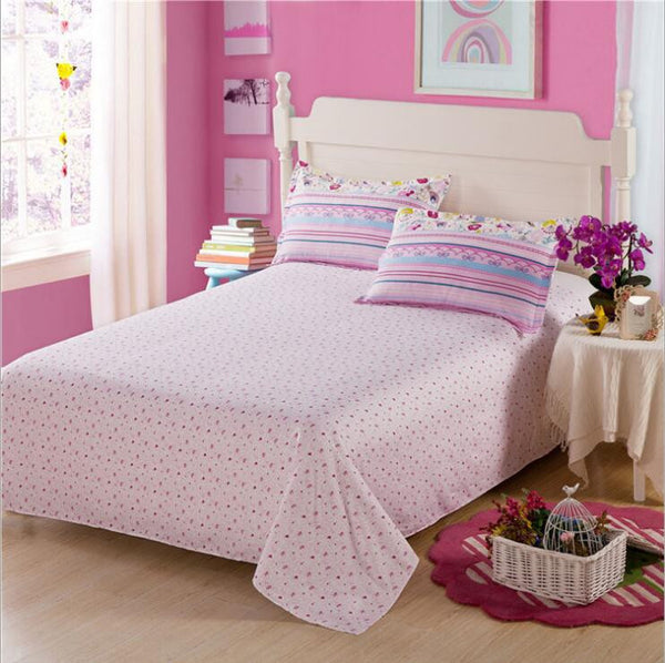 2016 Hot 100%cotton sheets Bed Linen Cotton dobby Solid Satin King Size Bedsheet