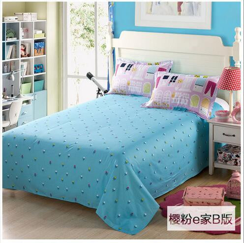 2016 Hot 100%cotton sheets Bed Linen Cotton dobby Solid Satin King Size Bedsheet