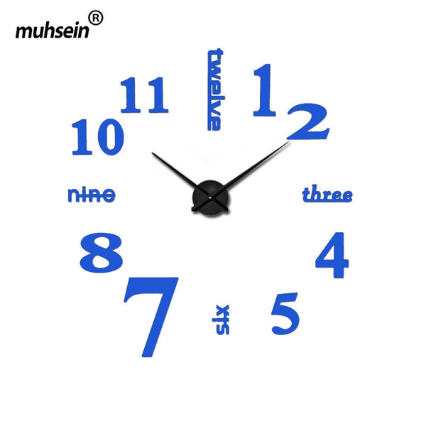 2016 new arrival quartz diy modern clocks needle acrylic watches big wall clock mirror sticker living room decor free shipping