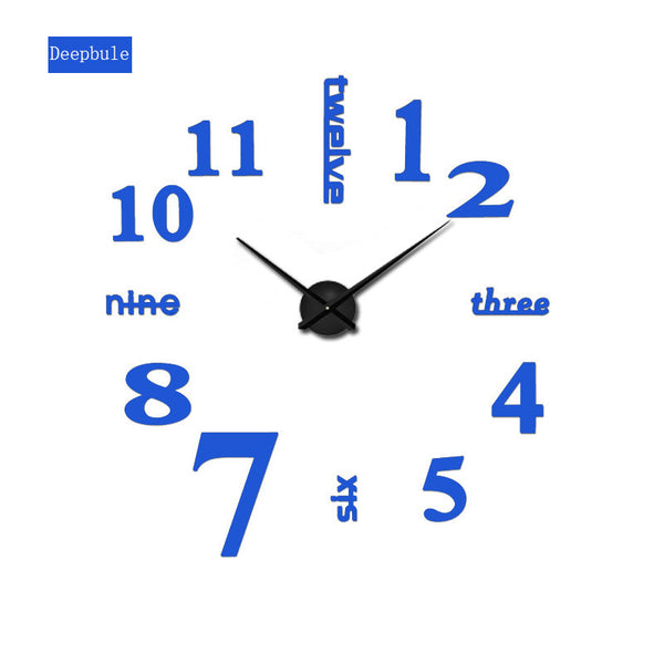 2016 new arrival quartz diy modern clocks needle acrylic watches big wall clock mirror sticker living room decor free shipping