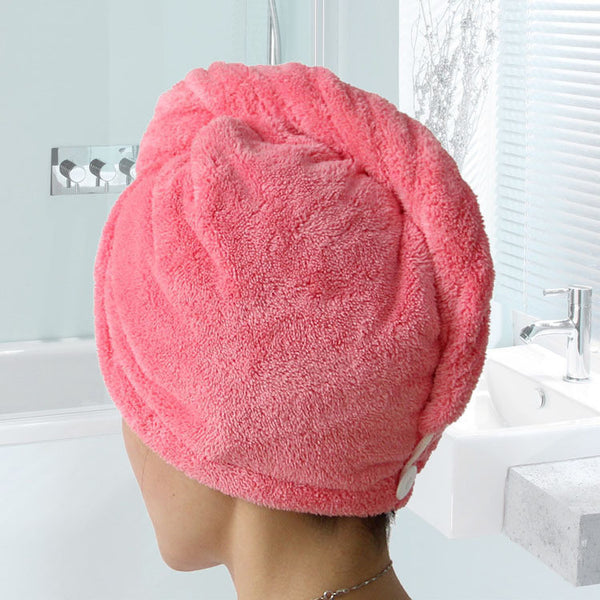 Towels Bathroom  Hair Towel 1pc Womens Girls Magic Hair Drying Hat Cap Salon Towels Quick Dry Bath Microfiber Fabric